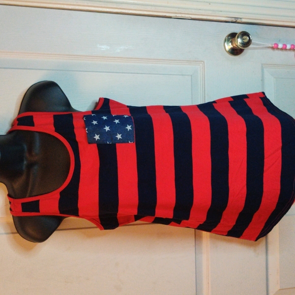 FavoLook Tank Stars,  Red, White, Blue Size L Racerback - Picture 1 of 4
